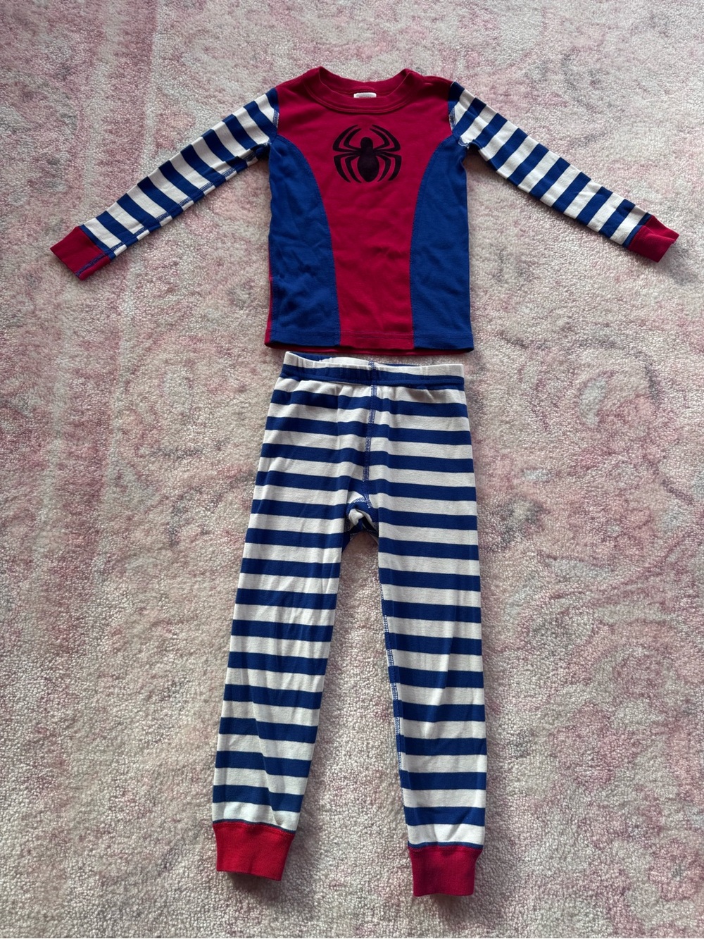 Hanna Andersson Kids Spiderman Pajama Set in Red and Blue (Size 4)